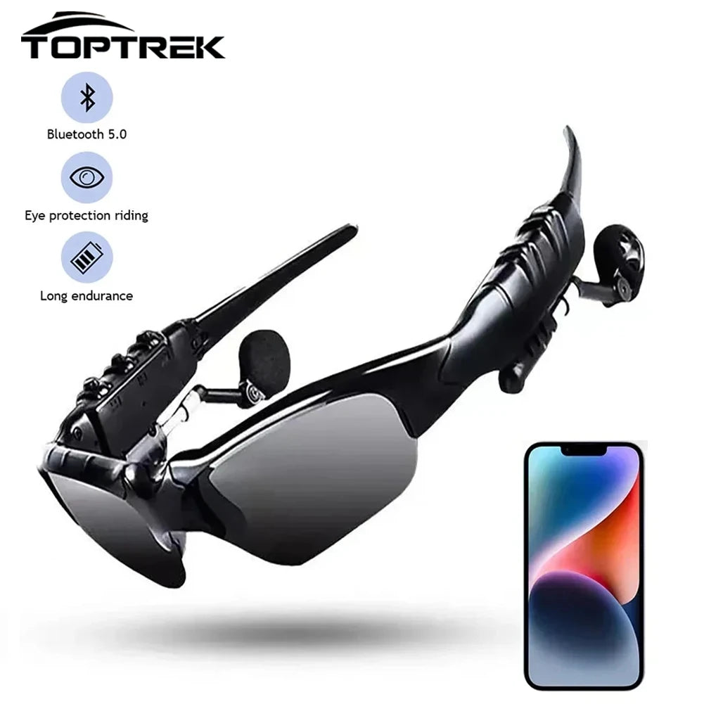 Toptrek Cycling Sunglasses: Ride in Style with Built-In Bluetooth & Polarized Clarity